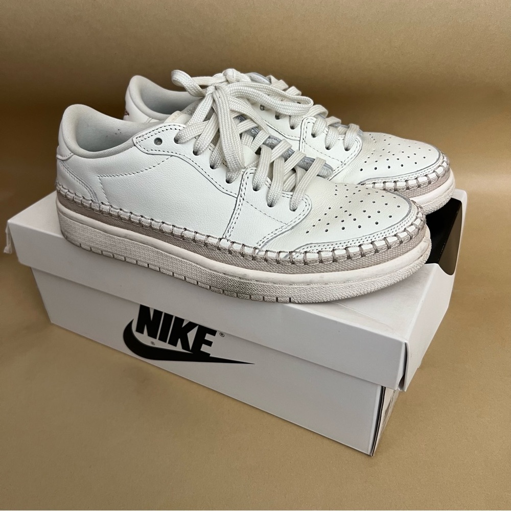 Nike Air Jordan 1 Retro Low NS Sail Red Bronze Womens Leather Sneakers White USA - Picture 2 of 11